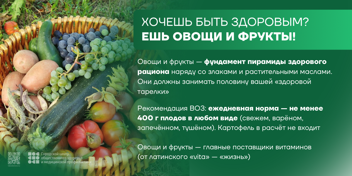 20-26 октября 2025. Неделя популяризации потребления овощей и фруктов